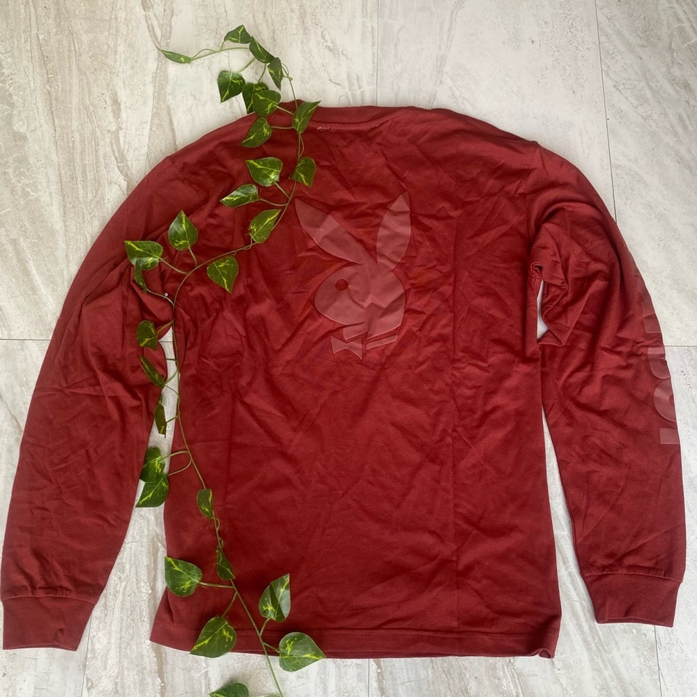 Playboy Shirt Red Playboy Bunny Y2K NWT Mens 90s Long Sleeve Tee T-shirt Top
